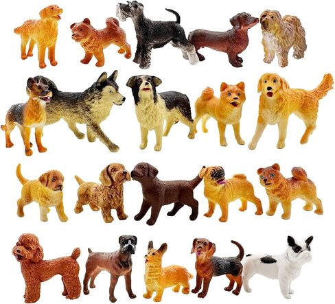 12 Pcs Miniature Dog Figures, Cute Animal Toy Collection, Cake Topper, Plant & Car Decor in Kuwait