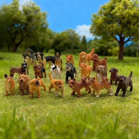12 Pcs Miniature Dog Figures, Cute Animal Toy Collection, Cake Topper, Plant & Car Decor in Kuwait