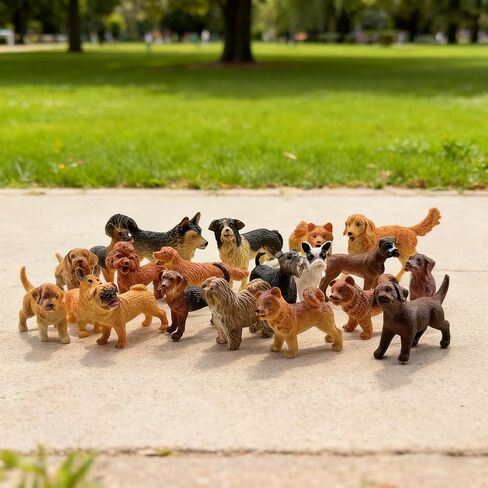 12 Pcs Miniature Dog Figures, Cute Animal Toy Collection, Cake Topper, Plant & Car Decor in Kuwait