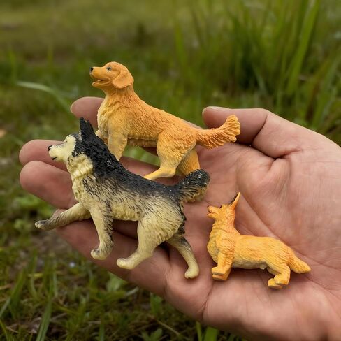 12 Pcs Miniature Dog Figures, Cute Animal Toy Collection, Cake Topper, Plant & Car Decor in Kuwait