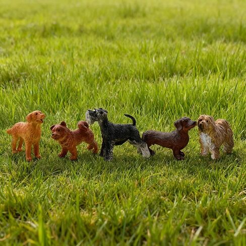 12 Pcs Miniature Dog Figures, Cute Animal Toy Collection, Cake Topper, Plant & Car Decor in Kuwait