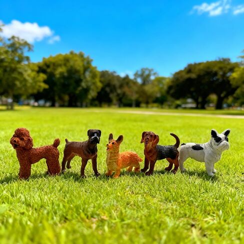 12 Pcs Miniature Dog Figures, Cute Animal Toy Collection, Cake Topper, Plant & Car Decor in Kuwait