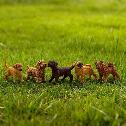 12 Pcs Miniature Dog Figures, Cute Animal Toy Collection, Cake Topper, Plant & Car Decor in Kuwait