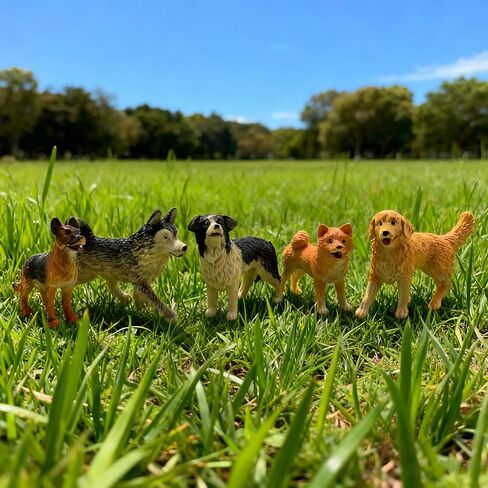 12 Pcs Miniature Dog Figures, Cute Animal Toy Collection, Cake Topper, Plant & Car Decor in Kuwait