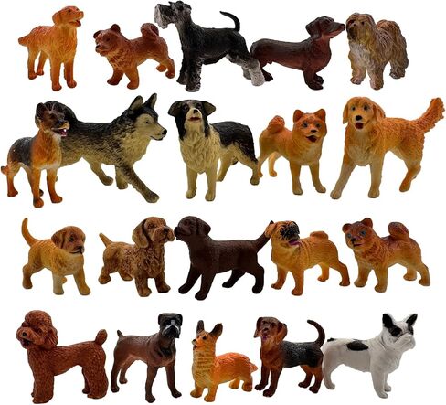 12 Pcs Miniature Dog Figures, Cute Animal Toy Collection, Cake Topper, Plant & Car Decor in Kuwait