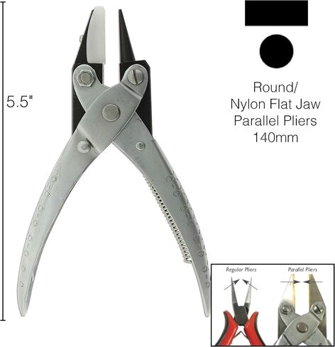 ذا بيد سمث زرادية متوازية نصف دائرية/مسطحة، 5.5 انش (140 ملم) اداة ستيل لصنع المجوهرات، مع زنبرك in Kuwait