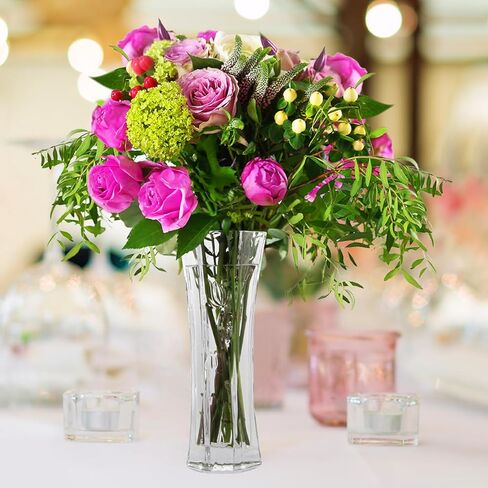 مزهرية كريستال سي اس ارتفاع 12 بوصة، تصميم معين، للزهور والديكور. قطعة لامعة لطيفة جميلة. مثالية كهدية، ومناسبة لجميع المناسبات. in Kuwait