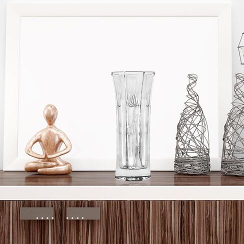 مزهرية كريستال سي اس ارتفاع 12 بوصة، تصميم معين، للزهور والديكور. قطعة لامعة لطيفة جميلة. مثالية كهدية، ومناسبة لجميع المناسبات. in Kuwait