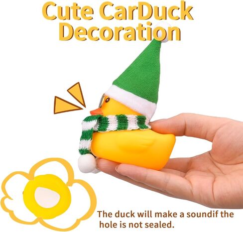 MuMyer Rubber Duck Car Ornaments Yellow Duck Car Dashboard Decorations for Christmas Decor and Home Decorations with Mini Hat Swim Ring Necklace and Sunglasses(Yellow&Yellow) in Kuwait