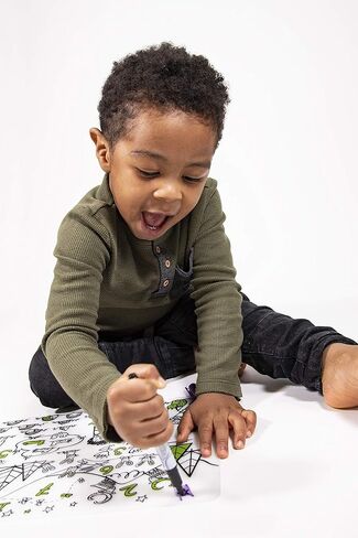 ملاءة حصيرة تلوين مقاومة للماء مقاس 25.4 × 35.56 سم قابلة لإعادة الاستخدام، مقاومة للماء للأطفال، 100% سيليكون صالح للطعام، عبوة من قطعة واحدة، حيوانات فضائية in Kuwait