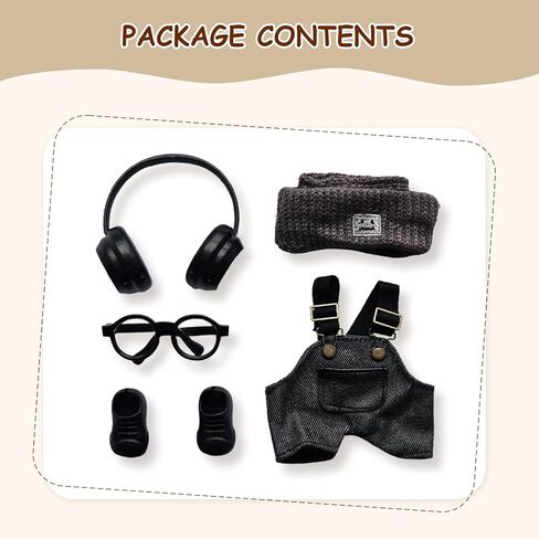مجموعة ملابس دمية 17 سم (ملابس 6-PCS) ، ملابس أنيقة لدمية الأرنب مع أعلى ، سروال ، أحذية وإكسسوارات ، ملابس فقط in Saudi Arabia