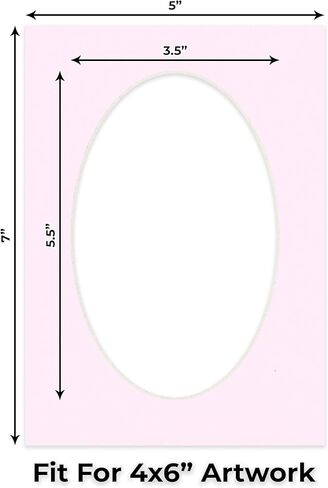 5x7 MAT Bevel Cut for 4x6 Photos - Precut White Oval Photo Mat Board Opense - حمض خالي من الحامض لحماية صورك - مقطوعة للصور العائلية ، حزمة من 10 ألواح matboards in Kuwait