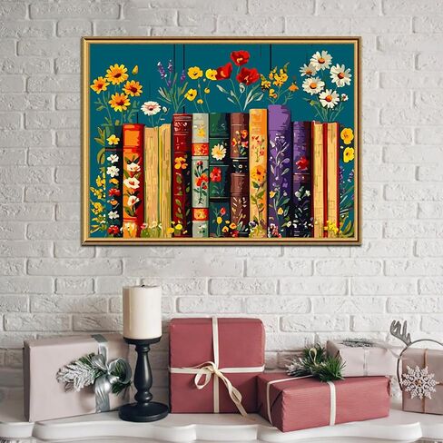 طلاء عيد الميلاد بواسطة أرقام الأرقام للمبتدئين ، الطلاء DIY بأرقام أرقام ، طلاء أكريليك سهل اللون على قماش الرنة Christmas Christmas Art ، ديكور الجدار المنزلي 16 × 16 بوصة (بدون إطار) in Kuwait