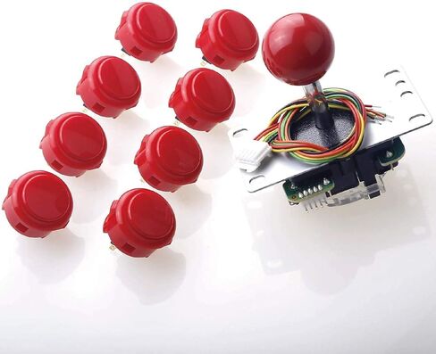 Sanwa JLF-TP-8YT Joystick + Sanwa 8 pcs OBSF-30 Push Button Bundle Kit Color : Light Blue - for Arcade Game 4 & 8 Way Adjustable, Video Game Joystick in Kuwait