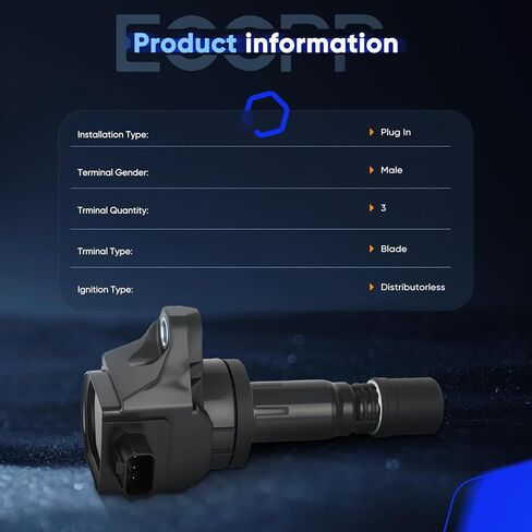 ECCPP UF540 4 ignition coils with 4 iridium Spark Plugs for Mazda 3 6 CX-7 MX-5 L4 2.0L 2.3L 2.5L C1683 UF540 in Kuwait