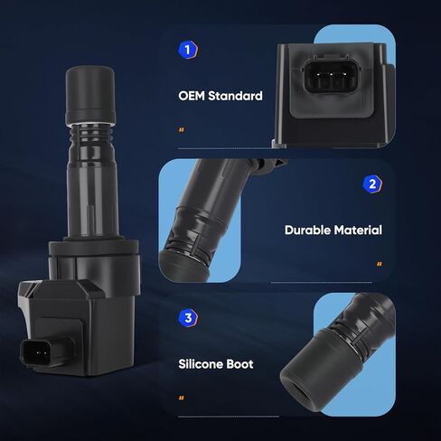 ECCPP UF540 4 ignition coils with 4 iridium Spark Plugs for Mazda 3 6 CX-7 MX-5 L4 2.0L 2.3L 2.5L C1683 UF540 in Kuwait