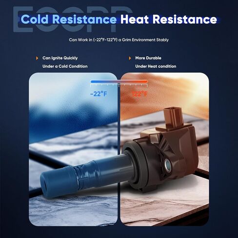 ECCPP UF540 4 ignition coils with 4 iridium Spark Plugs for Mazda 3 6 CX-7 MX-5 L4 2.0L 2.3L 2.5L C1683 UF540 in Kuwait