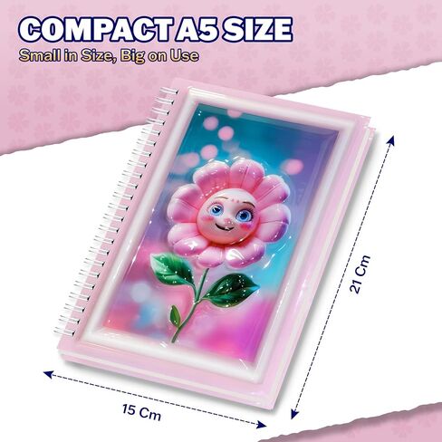 omatek smart technologies Spiral Notebook A5 – Cute Hardcover Spiral Notebook with 3D Glossy Cover, 80 Sheets – Kids, Girls & Boys School Note Book, Gift Notebook – Lovely Friends in Saudi Arabia