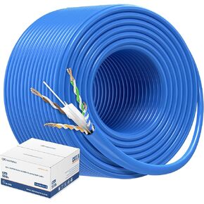 Cable Matters مدرج في قائمة UL 24 AWG، كابل إيثرنت نحاسي عاري Cat 6 بطول 500 قدم، تصنيف CM، UTP، أزرق (كابل Cat 6 بطول 500 قدم، بكرة Cat6، مجموعة كابل إيثرنت) in Kuwait
