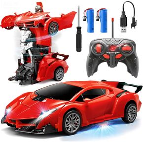 سيارة التحكم عن بُعد ، ألعاب تحويل الروبوت للأولاد من 3 إلى 8 سنوات ، سيارة RC قابلة للشحن مع الأضواء ، و 2.4 جيجا هرتز تشوه سيارة 360 درجة سباق المقياس 1:18 تحويل سيارات الأطفال هدايا عيد ميلاد عيد ميلاد in Kuwait