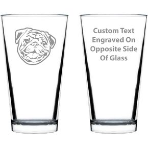 كأس نصف لتر من Happy Pug للبيرة - ديكور وهدايا تحت عنوان الكلاب الممتعة للأمهات والآباء من الصلصال - أكواب 16 أونصة in Kuwait