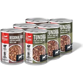 Orijen Real Meat Shreds Wit Dog Food Pack -Pack: Red Red + Develsdes 12.8oz علب (6 عدد ، 3 من كل) in Saudi Arabia