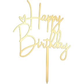 2pcs Happy Birthday Cake Toppers Pink Happy Birthday Cake Decorations Birthdays Decorations Birthdays Cake Supplies for Celebrating Anniversary Party in Kuwait