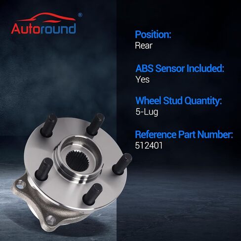 محور العجلات الخلفية Autoround 512401 ومجموعة المحامل مناسبة لـ Scion FR-S، Subaru BRZ، Forester، Legacy، Outback، Impreza، Toyota 86 5 Lug in Kuwait