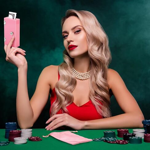 4 مجموعات مربع أكريليك للفائزين مع بنك الفائز في Velvet Bag مع مربع أموال كازينو آمن محمول لوقف الإدمان هدية (رمادي ، أسود ، أحمر ، وردي) in Kuwait