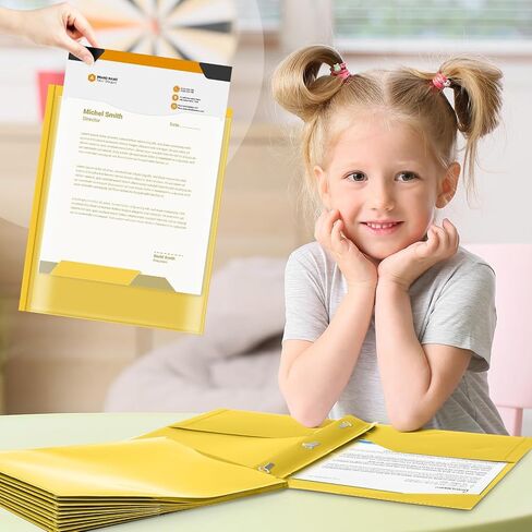 Henoyso 24 Set ، خذ مجلدات المنزل مع ملصقات الجيوب الأمامية المجلدات المنزلية البلاستيكية الثقيلة مع 2 pocekts و 3 شوكة للموصل من المدرسة إلى المنزل ، 12 × 9.45 بوصة (أزرق) in Kuwait
