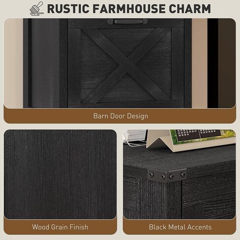 HOMCOM 3 Drawer File Cabinet with Silent Slides, Vertical Filing Cabinet for Hanging A4/Letter Size, Rustic Farmhouse Printer Stand with Storage for Home Office, Distressed White in Kuwait