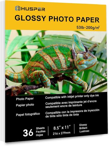 ورقة صورة INKJET اللامعة 100 ورقة 8.5 × 11 بوصة 53 رطل ورقة فوتوغرافية احترافية متوافقة مع طابعة حبر الصبغة 200GSM ورقة الصورة الجافة الفورية in Kuwait