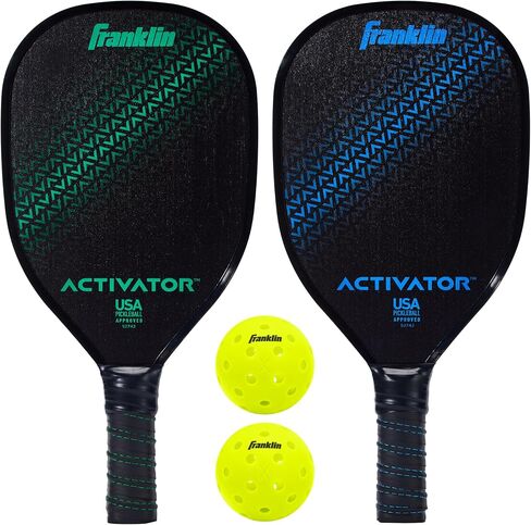 مجموعة مجداف وكرة Franklin Sports Pickleball - مضارب خشبية + كرات مخلل - لاعبان - منشط - كرة البيسبول الأمريكية (USAPA) معتمدة (مقاس واحد) in Saudi Arabia
