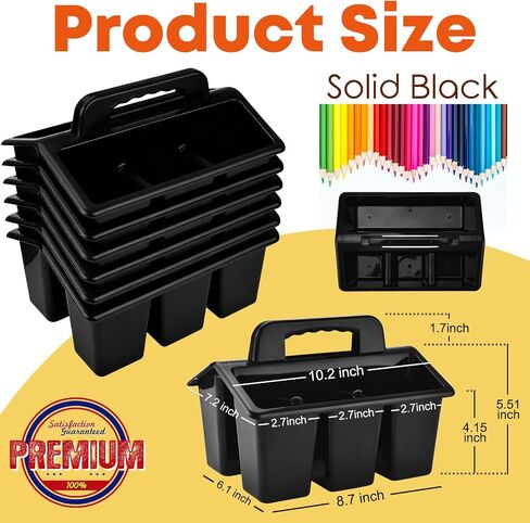 Alink Classroom Caddy Storage Basket مع مقبض ، 6 عبوات من مكتب الفنون البلاستيكية Caddy 4 Compartments for Kids ، Pency ، Crayon ، Marker ، Schools - Clear in Saudi Arabia