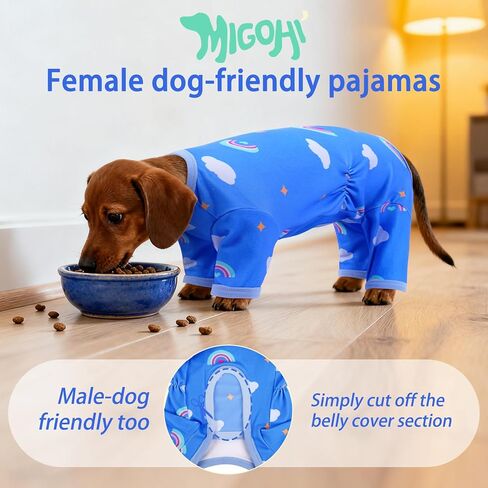 MIGOHI Sweet XS Dog Pajamas, Dog Onesie for Small Dogs | Stretchy & Lightweight Doggy Clothes, Cute Warm Jumpsuit for Puppy, Summer Nightwear, Pink, XS in Kuwait