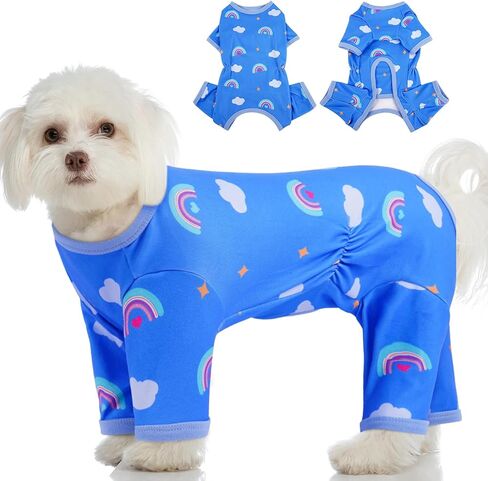 MIGOHI Sweet XS Dog Pajamas, Dog Onesie for Small Dogs | Stretchy & Lightweight Doggy Clothes, Cute Warm Jumpsuit for Puppy, Summer Nightwear, Pink, XS in Kuwait