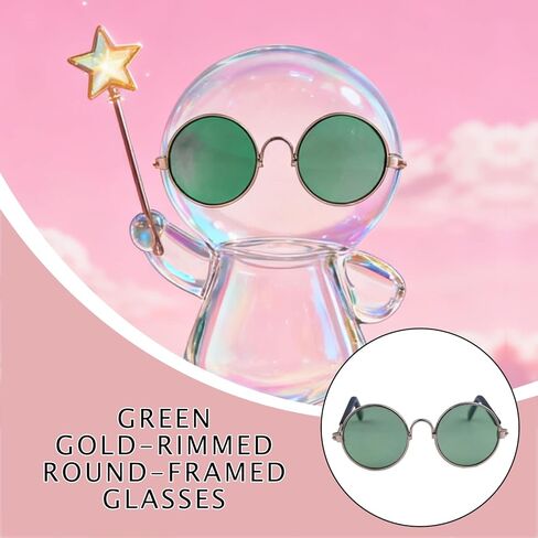 نظارات لدمى لابوبو ， 4 أزواج من النظارات المصغرة المخصصة بحجم 2.8 بوصة (7 سم) ، مناسبة للدمى من 3.94-6.7 بوصة (10-17 سم) ، والأطر المعدنية ، والوردي ، والأزرق ، والأصفر ، والأرجواني in Kuwait