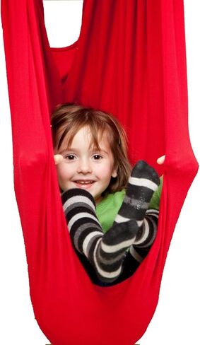 أرجوحة العلاج الحسية من دريم جيم - أرجوحة علاجية كبيرة جدًا - 95% قطن - أرجوحة ضغط زرقاء للتوتر، وعامل الوقاية من أشعة الشمس والقلق، تتضمن أجهزة in Kuwait