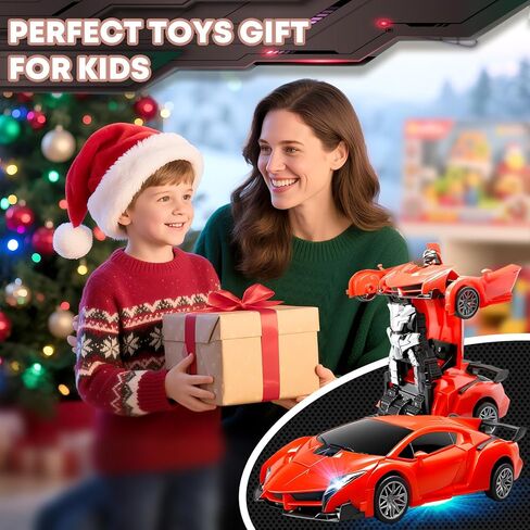 سيارة التحكم عن بُعد ، ألعاب تحويل الروبوت للأولاد من 3 إلى 8 سنوات ، سيارة RC قابلة للشحن مع الأضواء ، و 2.4 جيجا هرتز تشوه سيارة 360 درجة سباق المقياس 1:18 تحويل سيارات الأطفال هدايا عيد ميلاد عيد ميلاد in Kuwait