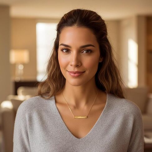 Coordinates Bar Necklace with Custom Longitude and Latitude Locations, Gold Filled or Sterling Silver Bar Necklace, Personalized Name Necklace in Kuwait