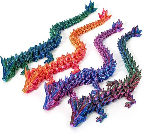 Tboline 3D Dragon Dragon Fidget Toy ، مجموعة ديكور حيوانية من 4 قطع من Crystal Dragon in Kuwait