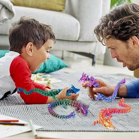 Tboline 3D Dragon Dragon Fidget Toy ، مجموعة ديكور حيوانية من 4 قطع من Crystal Dragon in Kuwait