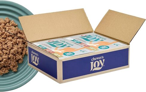 Chewer's Joy Wet Cat Food Food Pack - 3 نكهات: سمك التونة والسلمون ، الدجاج والديك الرومي - Pâté الطبيعي - البروتين العالي - خالية من الحبوب - التغذية الكاملة والمتوازنة - 12 علب (3 أوقية) in Kuwait