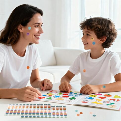 Anwyll 6000Pcs Smiley Face Stickers - 3/8'' Holographic Happy Face Stickers Cute Reward Sticker for Kids Classroom Self Adhesive Positive Incentive Sticker for Teacher Calendar One Happy Dude Birthday in Saudi Arabia
