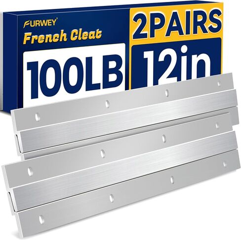 المربط الفرنسي والصور والمرآة شماعات ، المربط الفرنسي من الألومنيوم ، أقواس تثبيت الجدار الأمامي مع مسامير (زوج 12 بوصة 1 ، دعم 100 رطل) in Kuwait