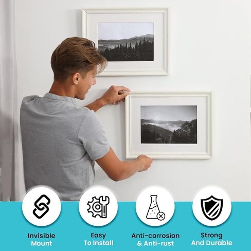 المربط الفرنسي والصور والمرآة شماعات ، المربط الفرنسي من الألومنيوم ، أقواس تثبيت الجدار الأمامي مع مسامير (زوج 12 بوصة 1 ، دعم 100 رطل) in Kuwait