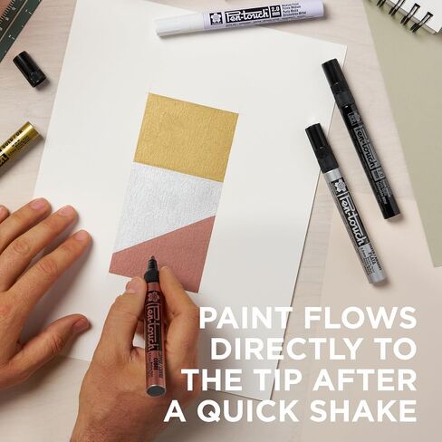 SAKURA Pen-Touch Paint Markers - Permanent Marker Pen - Assorted Metallic Colors - Medium Tip Size - 5 Pack in Kuwait