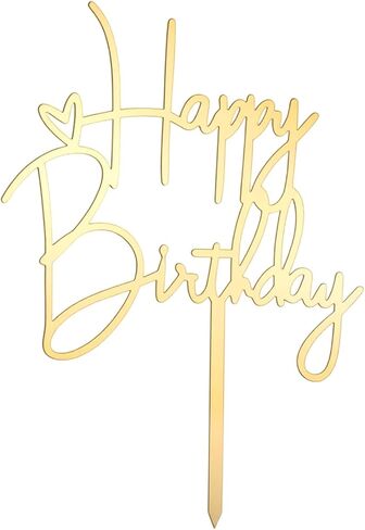 2pcs Happy Birthday Cake Toppers Pink Happy Birthday Cake Decorations Birthdays Decorations Birthdays Cake Supplies for Celebrating Anniversary Party in Saudi Arabia