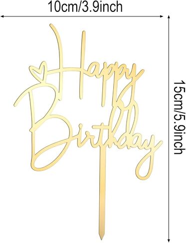 2pcs Happy Birthday Cake Toppers Pink Happy Birthday Cake Decorations Birthdays Decorations Birthdays Cake Supplies for Celebrating Anniversary Party in Saudi Arabia