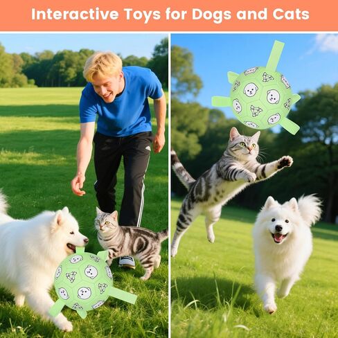 كرة كرة القدم للكلاب ، كرة كرة قدم دائمة مع الأشرطة ، ألعاب جلب الماء ، ألعاب الكلب في الهواء الطلق ، هدية عيد ميلاد جرو ممتع للكلاب الصغيرة والمتوسطة ، 6 بوصات in Kuwait